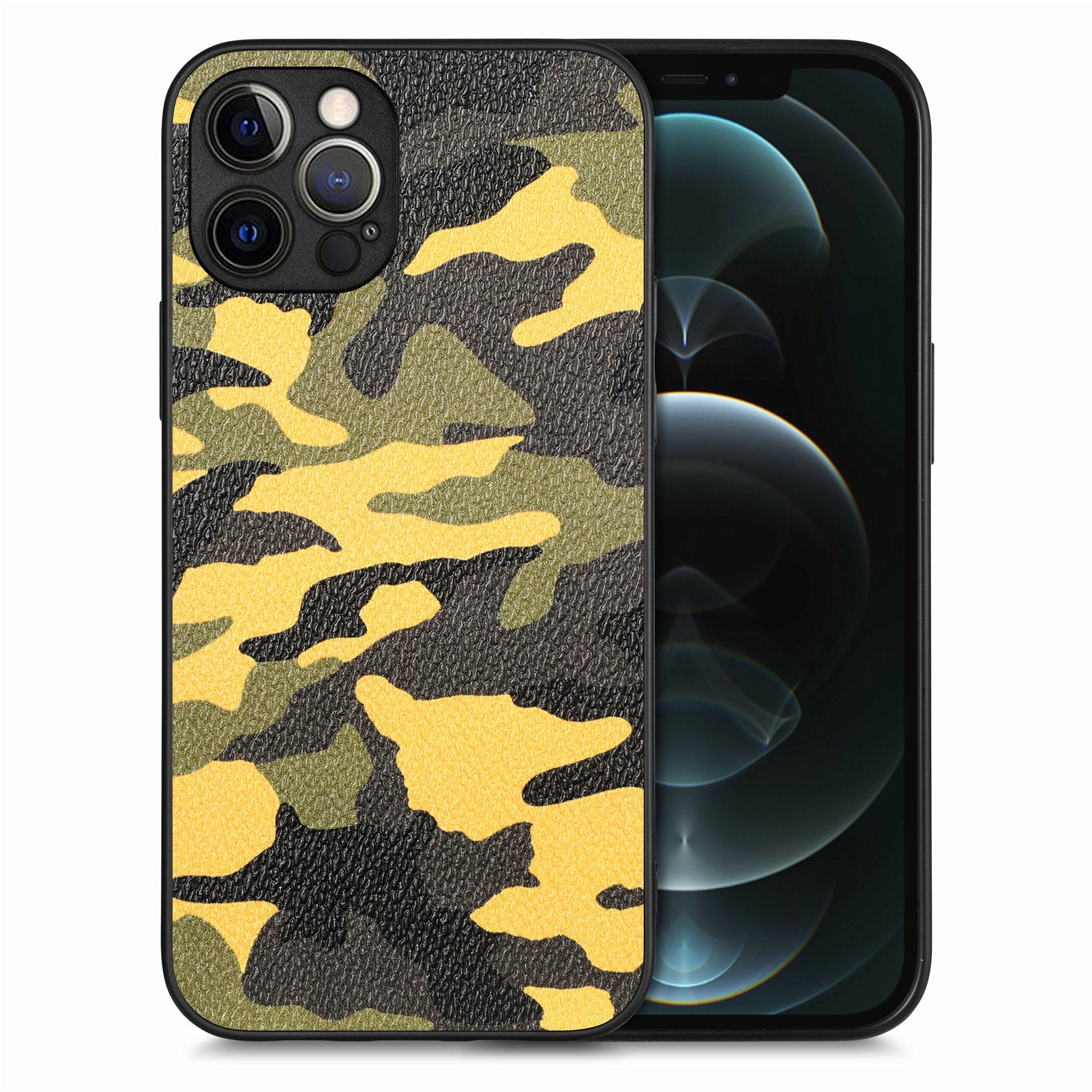 PU Leather Coated PC TPU Case for iPhone 12 Pro Precise Cutout Camouflage Pattern Phone Cover PU Leather Coated PC TPU Case for iPhone 12 Pro Precise Cutout Camouflage Pattern Phone Cover